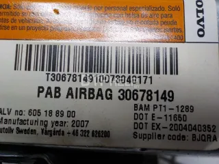 30678149 Подушка безопасности пассажирская (в торпедо) Volvo S80 2 Арт AM60705295, вид 5