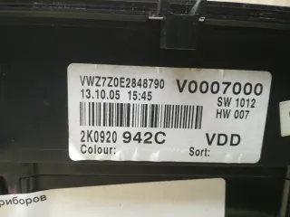 2K0920942C, 1T0920952EXZ02, V0007000 Щиток приборов (приборная панель) Volkswagen Caddy 3 Арт 1_12083, вид 3