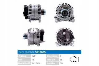 5510005 Генератор Volkswagen Multivan T5 Арт AL15053346753, вид 2