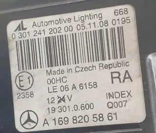 A1698205861 030124120200 Фара правая Mercedes A W169 Арт e7231007, вид 9
