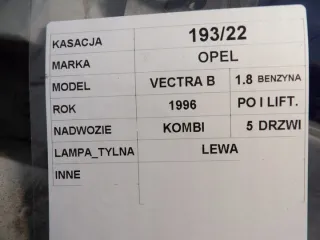 09153153 Фонарь задний левый Opel Vectra B Арт e7240558, вид 6