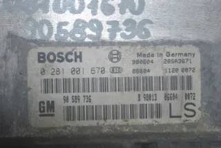 0281001670 90589736 Блок управления двигателем Opel Astra G Арт e9343265, вид 8