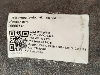 8715209 Щиток приборов (приборная панель) MINI Cooper F56,F55 Арт e9669960, вид 6