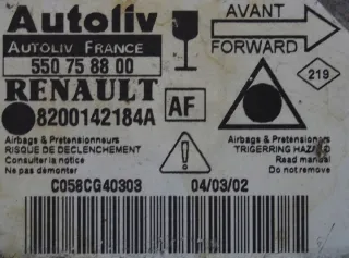 8200142184A 550758800 Блок AirBag Renault Laguna 2 Арт e9787488, вид 3