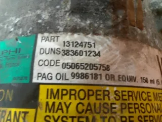 13124751 Z17DTH 124751 Компрессор кондиционера Opel Astra H Арт e10492128, вид 6