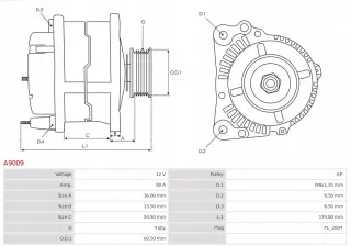 A9009 Генератор Hyundai Coupe GK restailing Арт AL14355760165_5, вид 6