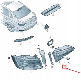8W5945094AD Фонарь задний правый Audi A4 B9 Арт e12625121, вид 9