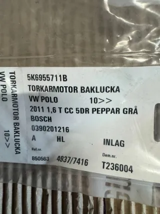 5K6955711B 5k6955711b Моторчик стеклоочистителя фар Volkswagen Polo 5 Арт e12624607, вид 3