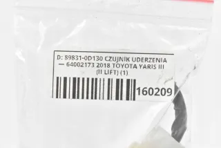 89831-0D130 Датчик удара Toyota Yaris 3 Арт e12381454, вид 4