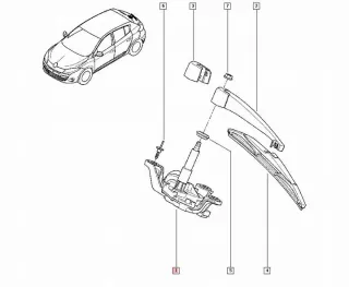 287100007R Моторчик стеклоочистителя фар Renault Megane 3 Арт e12250902, вид 5