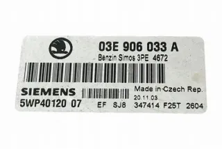 03E906033A Блок управления двигателем Skoda Fabia 2 Арт e12244703, вид 3