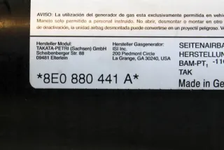 8E0880441 Подушка безопасности Audi A4 B7 Арт e12196588, вид 1