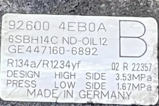 926004EB0A Компрессор кондиционера Nissan Qashqai 2 restailing Арт e12162597, вид 6