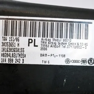 1K4880242B Подушка безопасности Seat Leon 3 Арт e12156591, вид 3