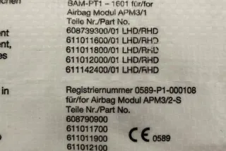 39927366102 Подушка безопасности BMW 5 F10/F11/GT F07 Арт e12046893, вид 2