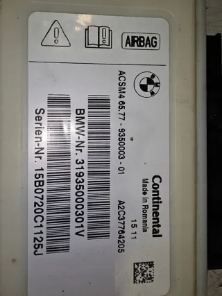 9350003 Блок AirBag BMW 5 F10/F11/GT F07 Арт e11906515, вид 4