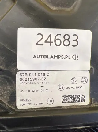57B941016D Фара правая Skoda Karoq Арт e11904488, вид 2