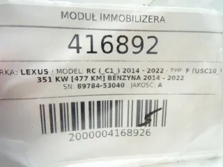 89784-53040 LORK-1273-107866 Блок управления (другие) Lexus RC Арт e11784125, вид 4