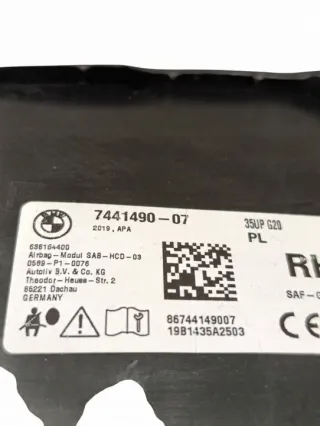 7441490 Подушка безопасности BMW 3 G20/G21 Арт e11745831, вид 7