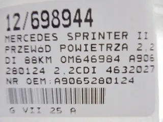 A9065280124 2,2CDI 4632027129 A6460160981 Гофра инжектора Mercedes Sprinter W906 Арт e11700601, вид 9