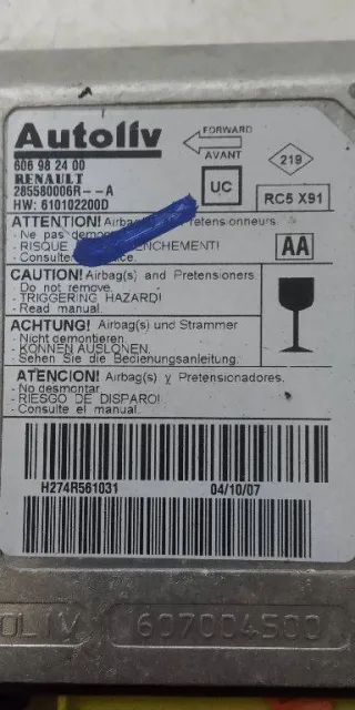 285580006 Блок AirBag Renault Laguna 3 Арт 2_7811, вид 2