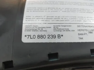 7L0880239B Подушка безопасности боковая (в сиденье) Volkswagen Touareg 1 Арт 2-785274, вид 7