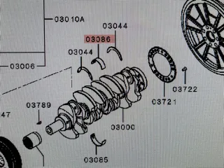 1052B368 Вкладыши коренные Mitsubishi L200 5 Арт 2-934377, вид 4
