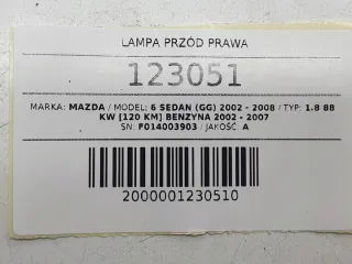 F014003903 Фара правая Mazda 6 1 Арт e12782755, вид 10