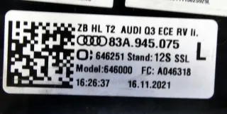 83A945075 Фонарь задний левый Audi Q3 1 Арт e12740169, вид 5