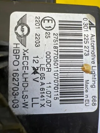 162703-03 Фара левая MINI Cooper R56 Арт e12735902, вид 2