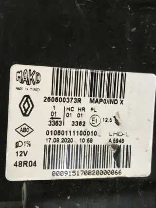 260600373R Фара левая Renault Clio 4 Арт e12709579, вид 13