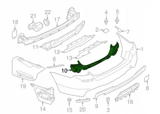 2010-2013 Бампер задний BMW 5 F10/F11/GT F07 Арт e12692268, вид 2