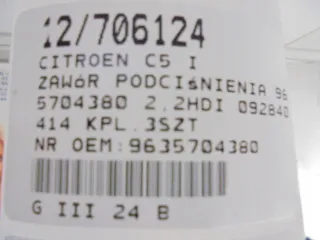 9635704380 2,2HDI 092840041 Клапан электромагнитный Citroen C5 1 Арт e12592872, вид 9