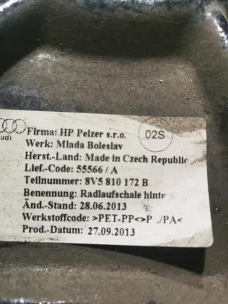 8V5810171D Защита арок (подкрылок) Audi A3 8V Арт 2-40846, вид 3
